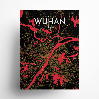 Carte de la ville de Whan, impression