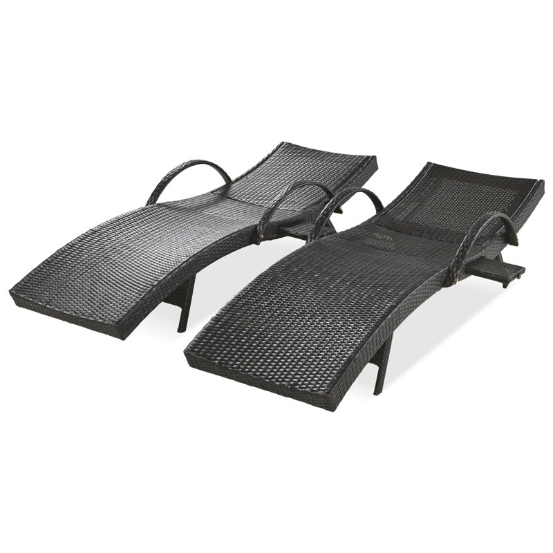 Chaises longues d'extérieur en osier 80 ", Brun