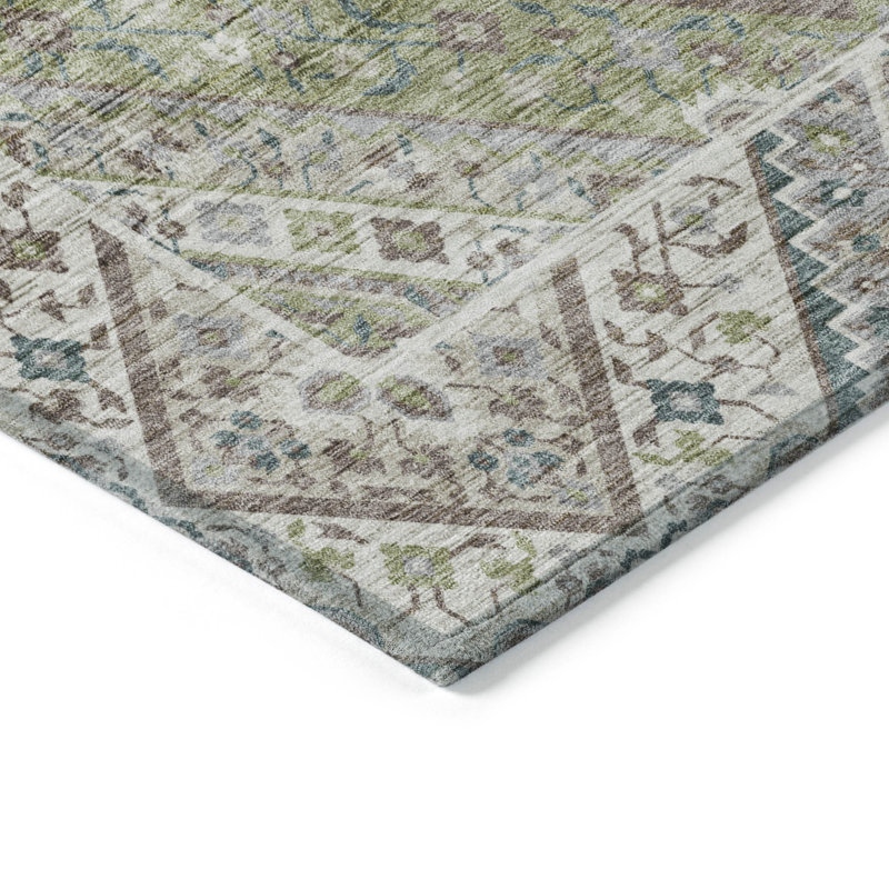 Machine Washable Indoor/Outdoor Husby ACN2195 Geometric Rug, Rectangle 2'6" x 3'10"