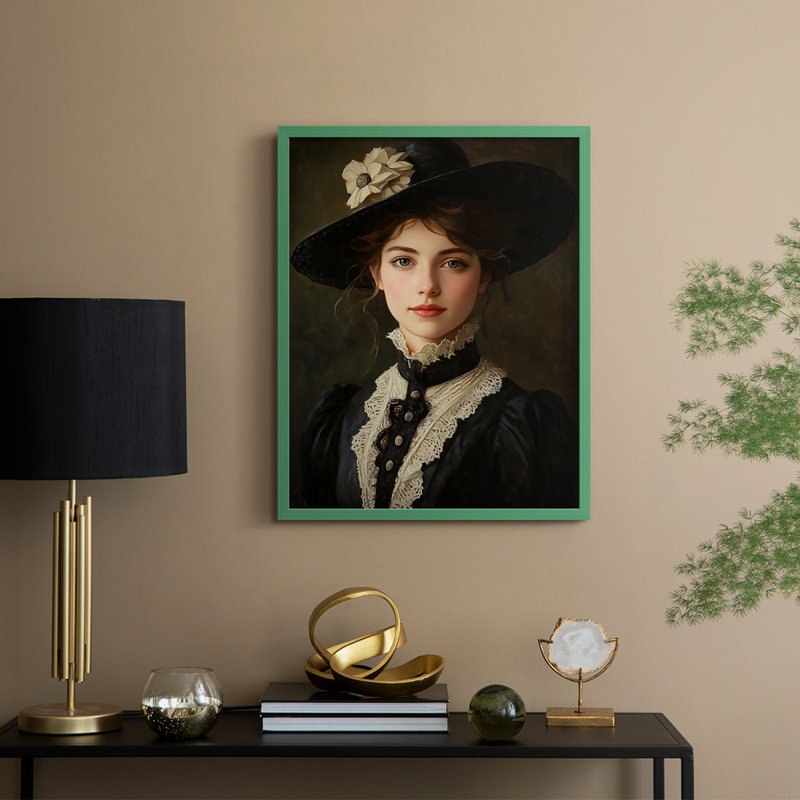 Reproduction encadrée WOMEN Series CCxxxi - bois massif, Vert, H 11 po x l 9 po