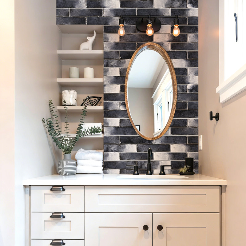 LAVA 3''×12'' Navy Handmade Look Ceramic Subway Wall Tile