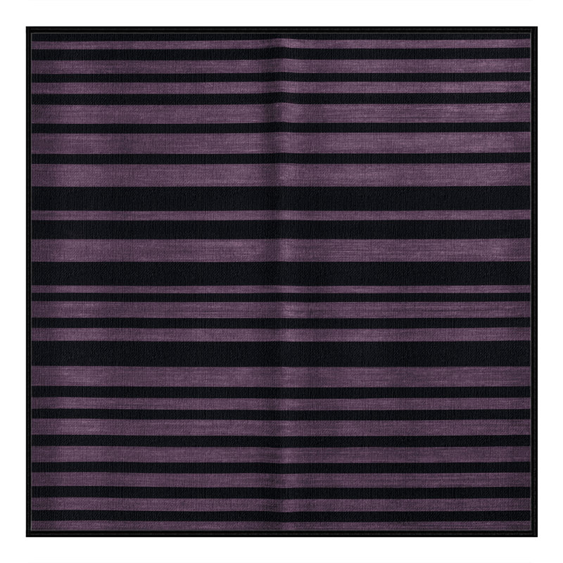 Tapis gris à rayures horizontales lavable à la machine, Rectangulaire 2 pi x 3 pi