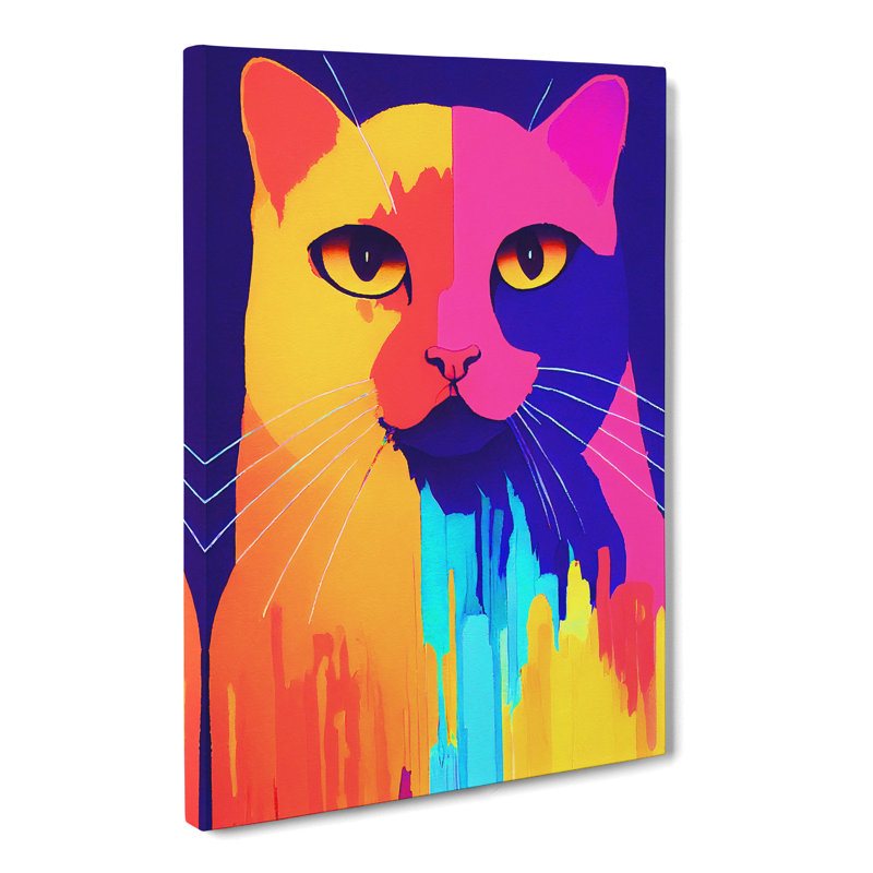 Cat Crayon Vol.1 - Wrapped Canvas, 76cm H x 50cm W x 3cm D