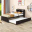 Lit plateforme simple en bois avec lit gigogne et rangement Farrux-1134140756