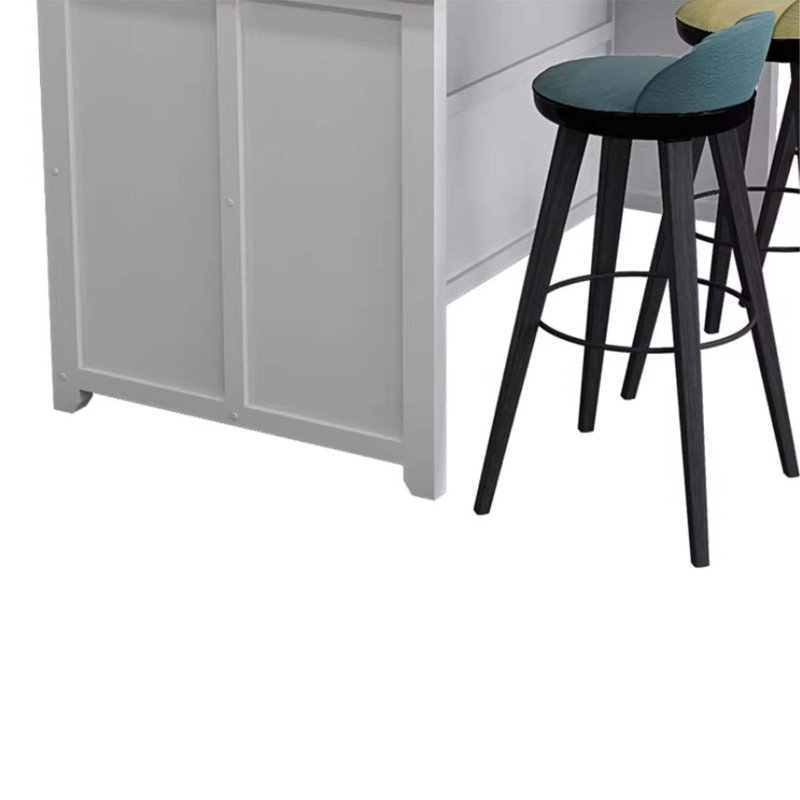 Solid wood kitchen island, open counter