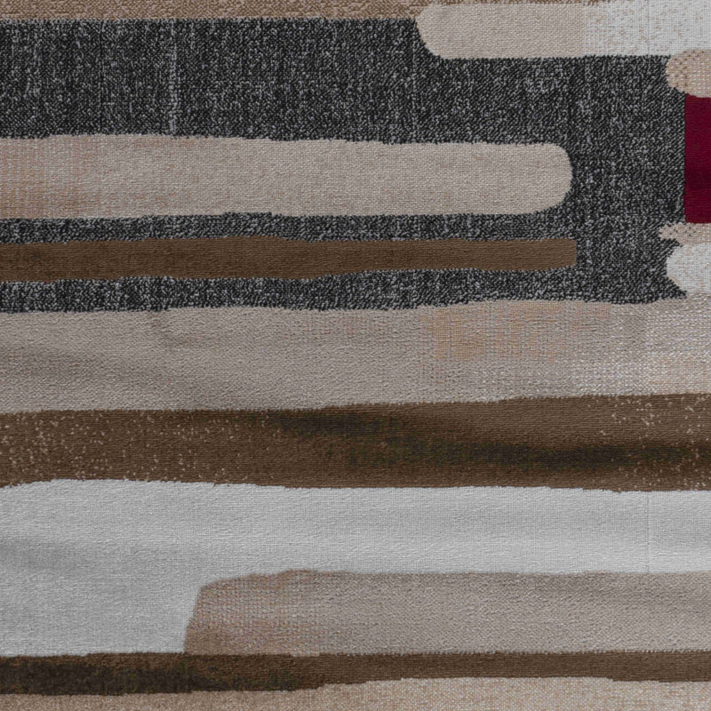 Rug Branch Abstract Mid-Century Modern  Brown Red Indoor Area Rug, Rectangle 2' x 3'