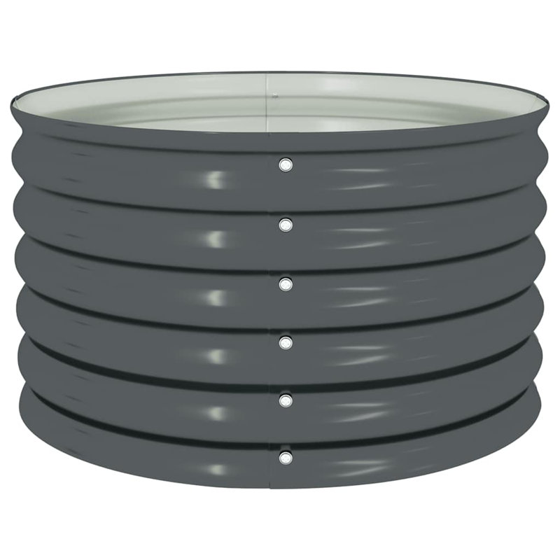 Jardinière pour jardin en acier galvanisé gris