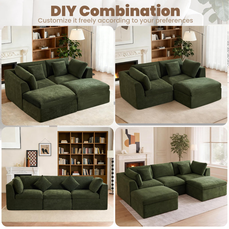 Canapé modulaire Comfy Cloud Couch, Vert, 1, 2