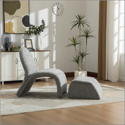 Fauteuil rembourré sans accoudoir avec rangement de 24,8 po de largeur pour le salon, la chambre à coucher, le bureau et la salle de lecture