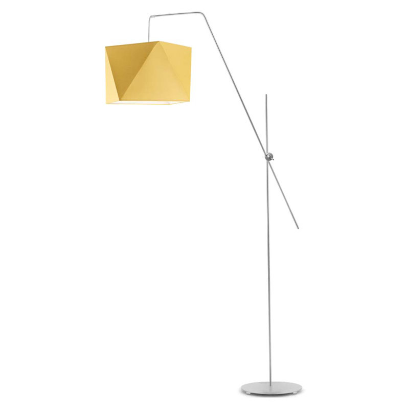 Ayash 176cm Task Floor Lamp, Silver, Mustard