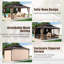 Pavillon de jardin avec toit rigide en métal galvanisé à double toit-115298249