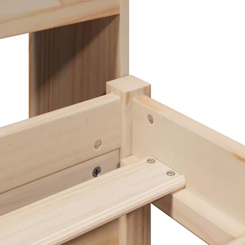 Bookcase Bed Without Mattress Solid Wood Pine, Double (4'6)