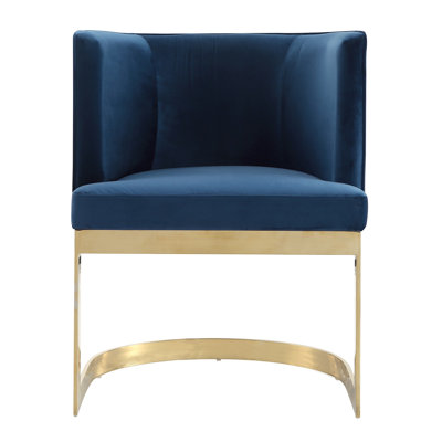Chaise rembourrée en velours Aura
