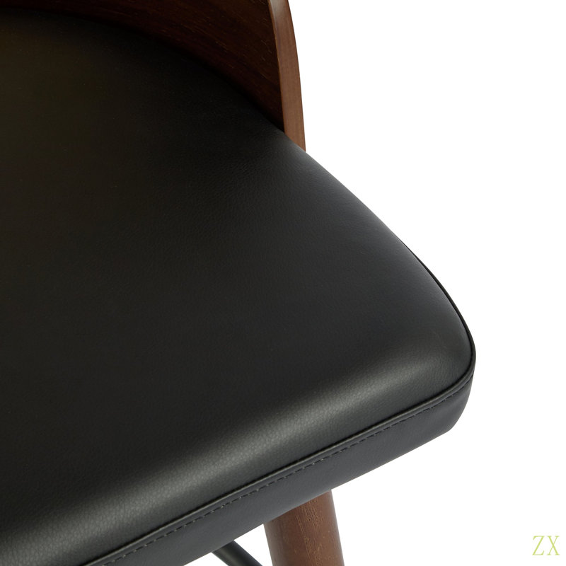 Tabouret de bar d'intérieur en bois Como, avec revêtement, ensemble de 2