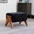 Solid Wood Chenille Upholstered Ottoman-1789589832