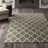 Tapis gris foncé tissé à la main à motif de losanges