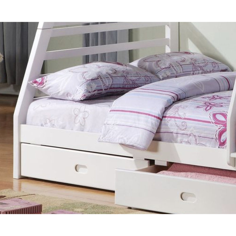 Lit superposé simple / double avec options de rangement sécuritaire - blanc pratique