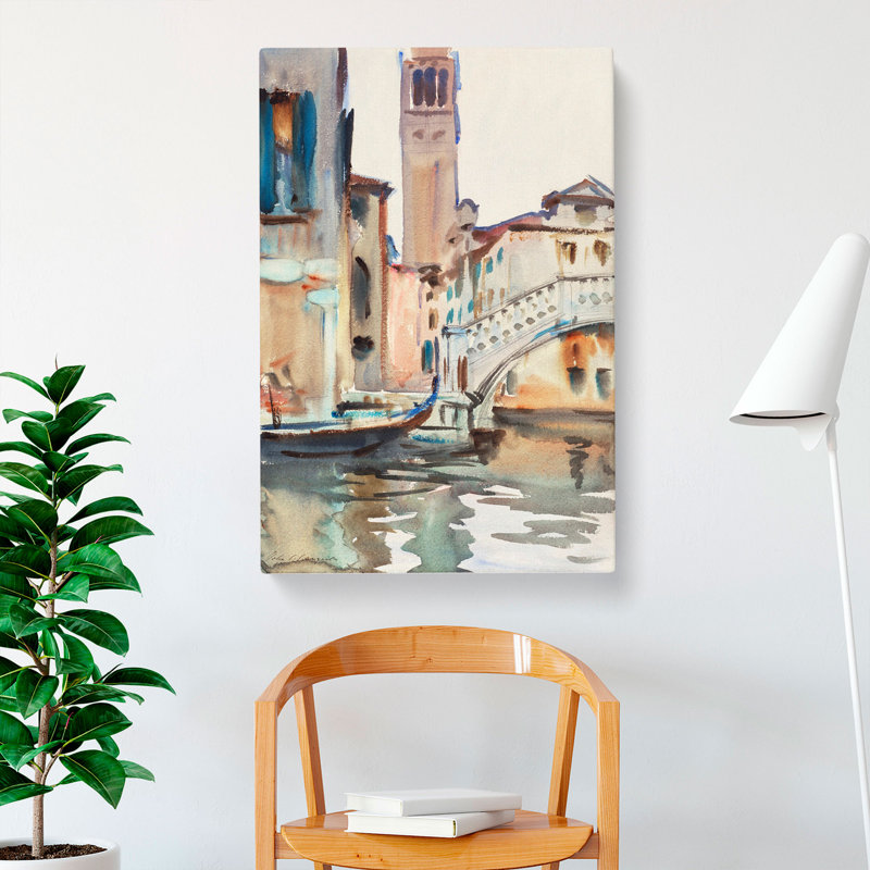 Bridge In Venice by John Singer Sargent - Wrapped Canvas Painting, 60cm H x 40cm W x 3cm D