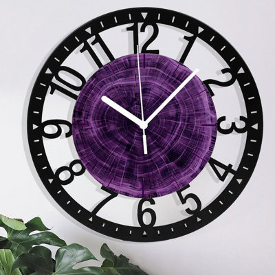 Horloge murale ronde en fer 10 po avec mouvement à quartz silencieux, chiffres arabes, impression UV