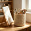 Seagrass suspendu panier de décoration murale de porte d'entrée, panier de rangement mural tissé à la main pour la cuisine de la salle de bain, vestibule, organisateur léger pour les petites plantes et le courrier