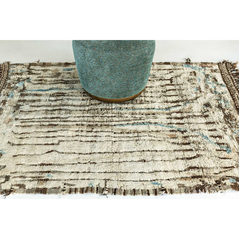 Tapis ivoire et bleu moderne délavé