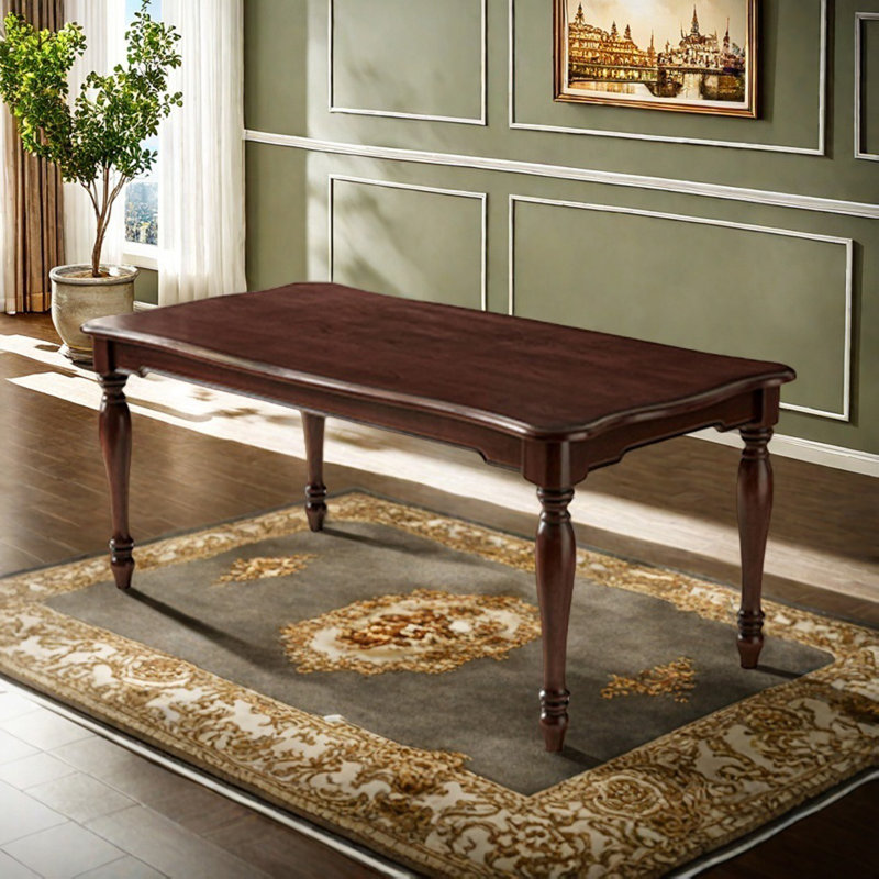 Table de salle à manger antique en bois massif, H 30,11 po x L 62,99 po x l 35,43 po