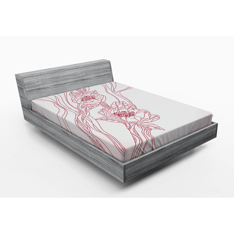 Microfiber Floral Fitted Sheet, Full Fitted Sheet