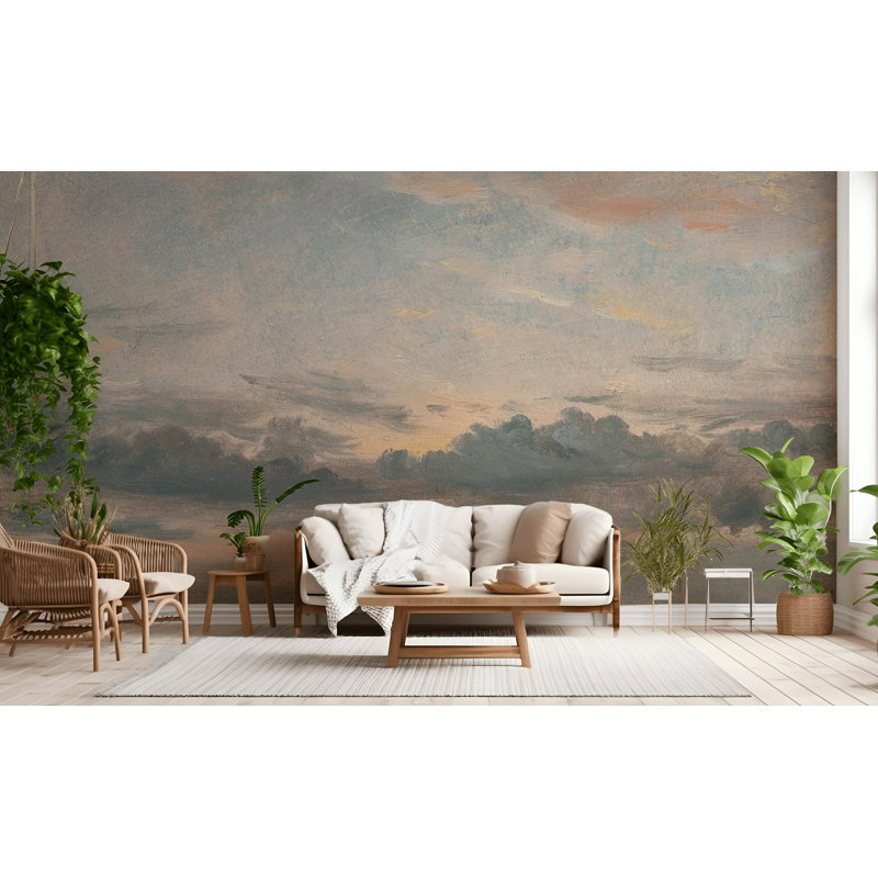 Papier peint horizon ciel nuageux, L 140 po x L 108 po