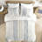 Cotton Printed Comforter Full/queen - White/navy Chenille Design Fill 2 Matching Shams Ink+ivy Mini Geometric Print With-118625298