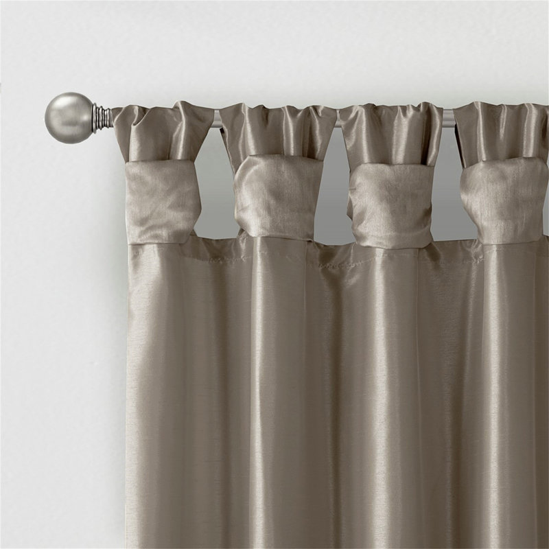 Panneau de rideau de fenêtre Twist Tab, Étain, L 50 po x L 120 po