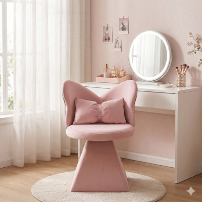 Fauteuil de coiffeuse pivotant avec dossier papillon