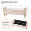Banc de rangement avec repose-pieds, beige