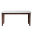 Banc rembourré en lin beige de 38 pouces pour le salon, la chambre à coucher, les pieds de couloir en bois d'hévéa massif, le design moderne Mid-Century, le vestibule rembourré moelleux avec siège et pieds modernes et confortables-1535630730
