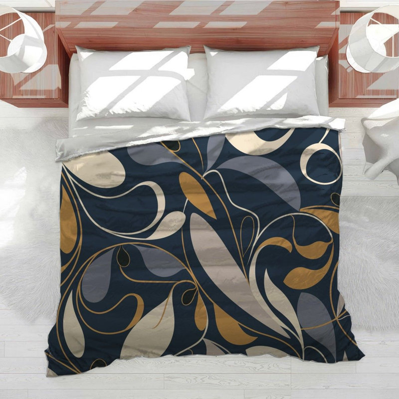 Literie en peluche à la mode, Édredon très grand, Bleu/Jaune/Beige