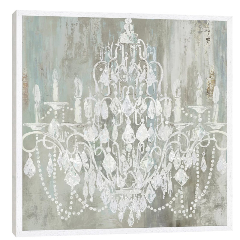 Chandelier by Aimee Wilson - Painting on Canvas, 45.72 cm H x 45.72 cm W, White Framed