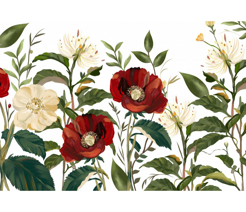Elegant Botanical Blooms by Josie George — Botanical Wall Art, 36 × 24, Framed Print, Tan