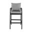 Tabouret de bar d'extérieur à hauteur de comptoir en aluminium avec coussins gris Mack - ensemble de 4-1400293179