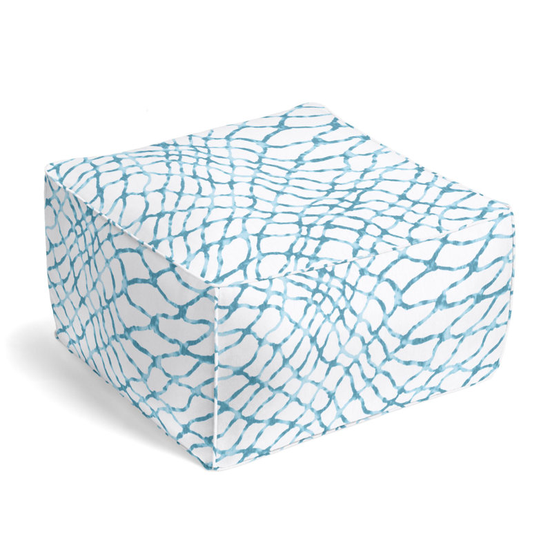 Upholstered Pouf, Lagoon 100% Linen