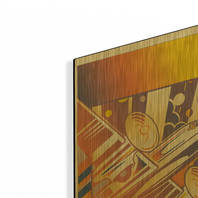 «Take Off Yellow» par David Chestnutt, art mural en métal doré, 16 po x 24 po, 16 po x 24 po