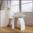 16.5 inch freestanding solid surface arched bathroom stool