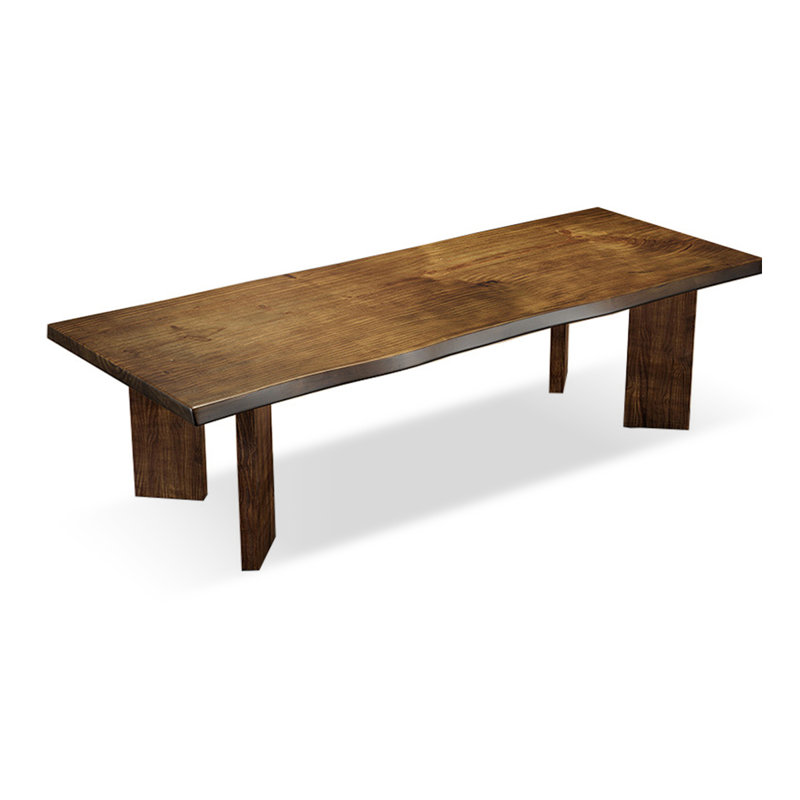 Table de salle à manger en bois massif noisette, H 29,53 po x L 102,36 po x l 39,37 po