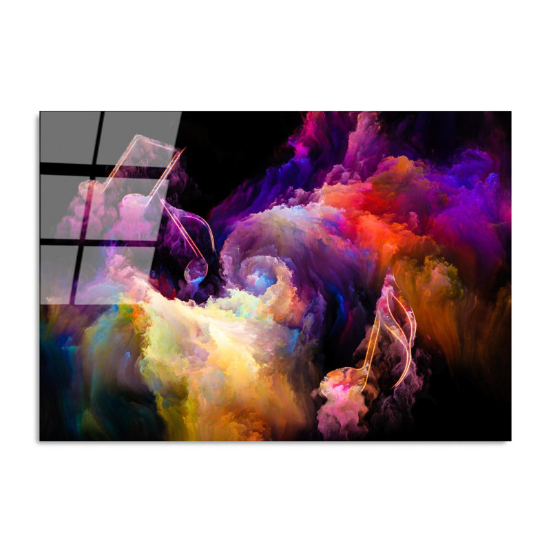 Superbe peinture murale en verre trempé 27,6 po x 39,4 po | 100% verre trempé, épaisseur: 0,16 pouce | Décoration élégante pour le salon ou le bureau, durable et facile à nettoyer, idée de cadeau parfaite