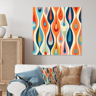 Retro Abstract Drops XI - Modern Geometric Metal Wall Decor