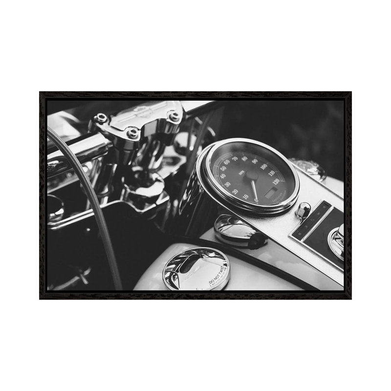 Harley Gauges - Print on Canvas, Black Framed, 66.04 cm H x 45.72 cm W