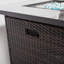 Table de foyer d'extérieur en osier avec couvercle Cindya H 24,8 po x l 29,92 po