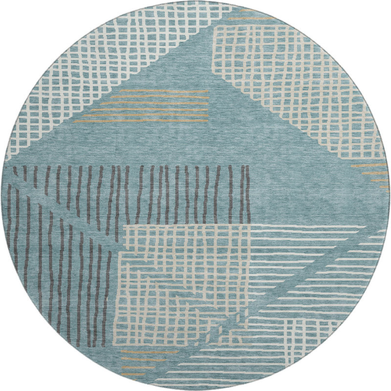 Premium Machine Washable Mayfield AMF2270 Striped Rug, 5' x 7'6", Brown
