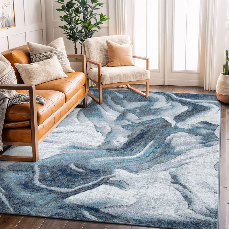 Tapis abstrait Abstract Wave, Rectangle 7 pi 10 po x 10 pi