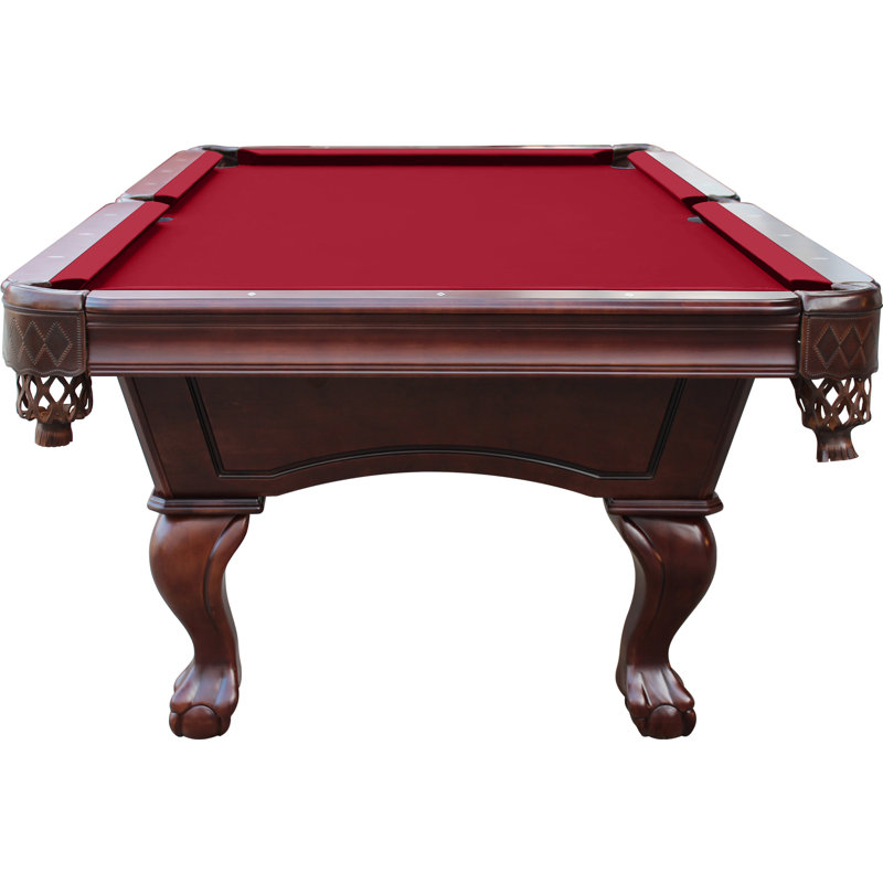 Charles River 8' Slate Pool Table with Professional Installation Included, Espresso, Red