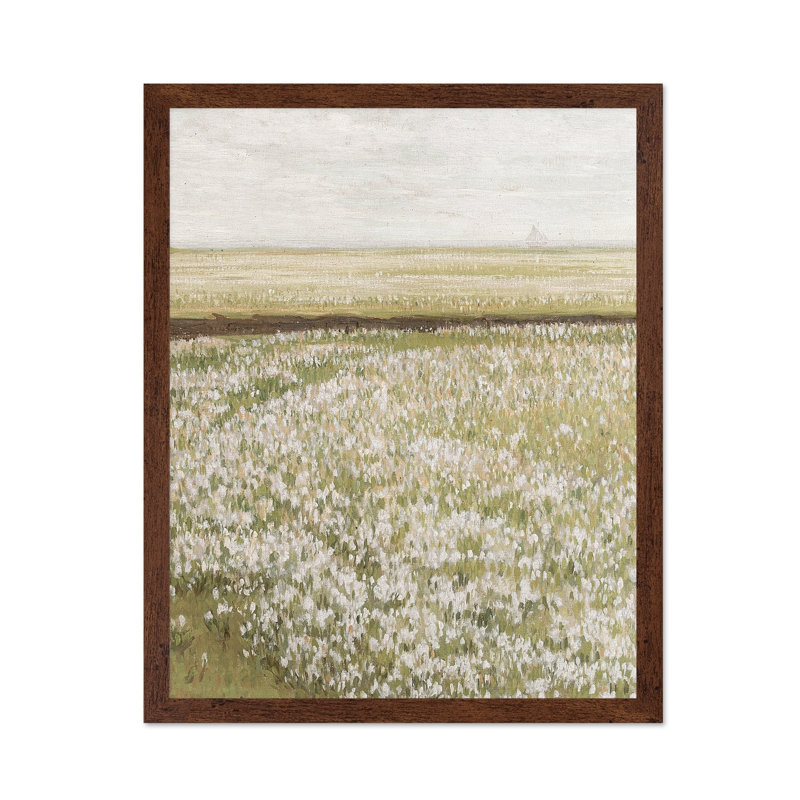 Spring Meadow, Poster, 12"H x 16"W, Brown Framed