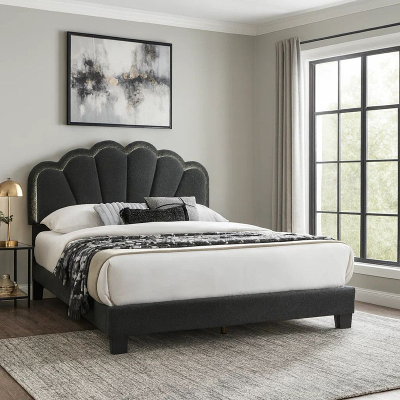 Lit avec tête de lit éclairée, Black/Charcoal Gray